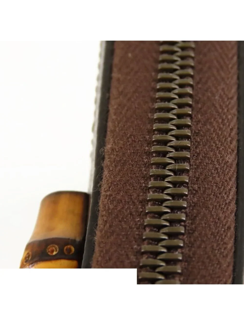 Gucci Bamboo Diana Jumbo GG Wallet Brown Beige Leather Canvas